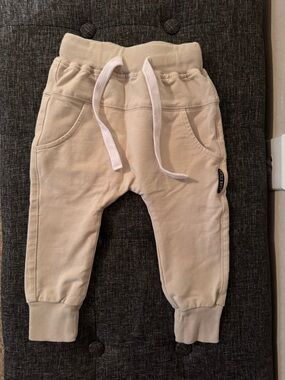 Little Bipsy Neutral Cream Drawstring Joggers